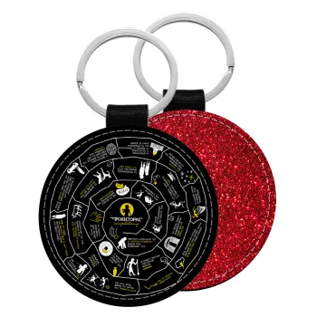 Προχίστορας, Μπρελόκ Δερματίνη, στρογγυλό ΚΟΚΚΙΝΟ (5cm)