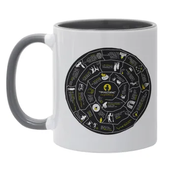 Προχίστορας, Κούπα χρωματιστή γκρι, κεραμική, 330ml