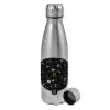 Metallic water bottle, stainless steel, 750ml