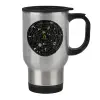 Stainless steel travel mug with lid, double wall 450ml