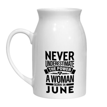 Never Underestimate the poer of a Woman born in..., Milk Jug (450ml) (1pcs)