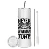 Tumbler stainless steel 600ml, with metal straw & cleaning brush