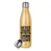 Glitter gold stainless steel thermos bottle, double-walled, 500ml