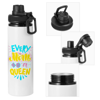 Every mom is a Queen, Metal water bottle with safety cap, aluminum 850ml