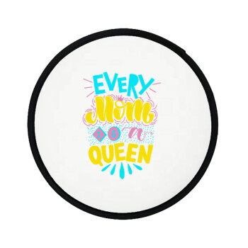 Every mom is a Queen, Βεντάλια υφασμάτινη αναδιπλούμενη με θήκη (20cm)