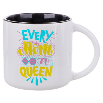 Every mom is a Queen, Κούπα κεραμική 400ml Λευκή/Μαύρη