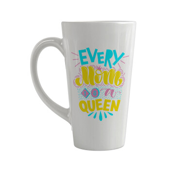 Every mom is a Queen, Κούπα κωνική Latte Μεγάλη, κεραμική, 450ml