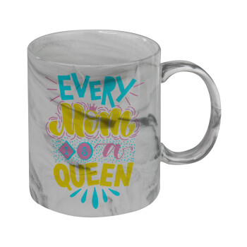 Every mom is a Queen, Mug ceramic marble style, 330ml