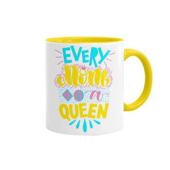 Every mom is a Queen, Mug colored yellow, ceramic, 330ml