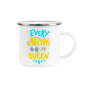 Every mom is a Queen, Κούπα Μεταλλική εμαγιέ λευκη 360ml