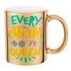 Mug ceramic, gold mirror, 330ml
