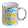 Mug ceramic, silver mirror, 330ml