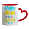 Mug heart red handle, ceramic, 330ml