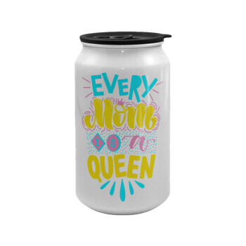 Every mom is a Queen, Κούπα ταξιδιού μεταλλική με καπάκι (tin-can) 500ml