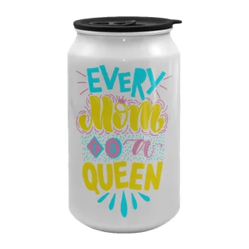 Every mom is a Queen, Κούπα ταξιδιού μεταλλική με καπάκι (tin-can) 500ml