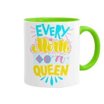 Every mom is a Queen, Κούπα χρωματιστή βεραμάν, κεραμική, 330ml