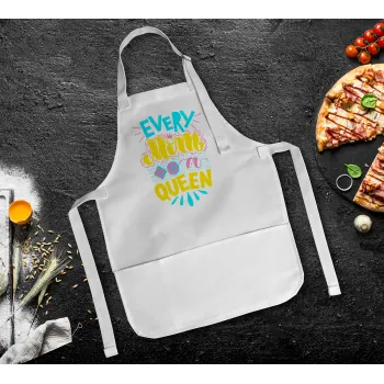 Every mom is a Queen, Ποδιά Σεφ Ολόσωμη Παιδική (με ρυθμιστικά και 2 τσέπες)