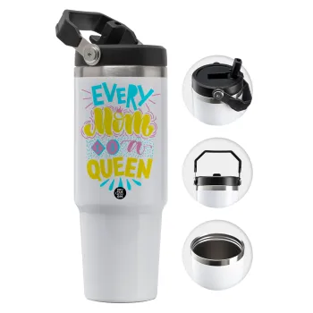 Every mom is a Queen, Θερμός Ανοξείδωτο 30oz με χερούλι