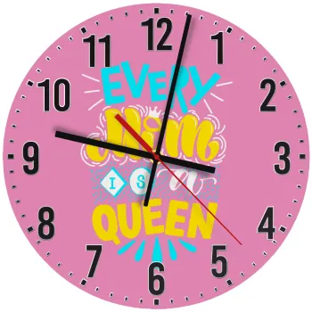 Every mom is a Queen, Ρολόι τοίχου ξύλινο (30cm)