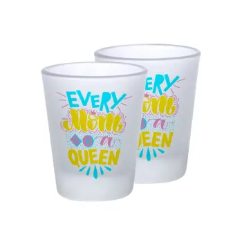 Every mom is a Queen, Σφηνοπότηρα γυάλινα 45ml του πάγου (2 τεμάχια)