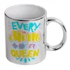 Mug ceramic, silver mirror, 330ml