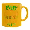 Ceramic coffee mug yellow, 330ml