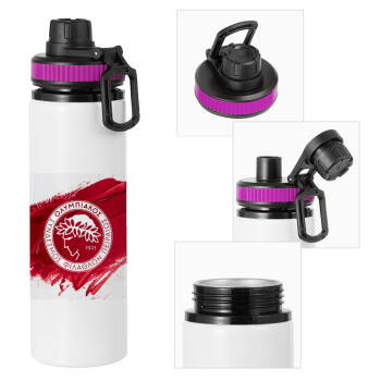 Olympiacos F.C., Metallic water bottle with safety lid, 850ml aluminum