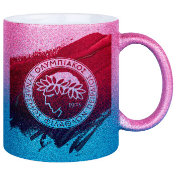 Olympiacos F.C., Κούπα Χρυσή/Μπλε Glitter, κεραμική, 330ml