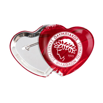 Olympiacos F.C., Κονκάρδα παραμάνα καρδιά (57x52mm)