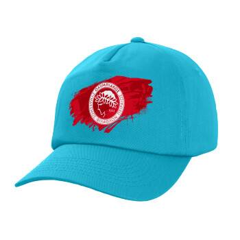 Olympiacos F.C., Children's Baseball Cap, 100% Cotton Twill, Blue (COTTON, CHILDREN, UNISEX, ONE SIZE)