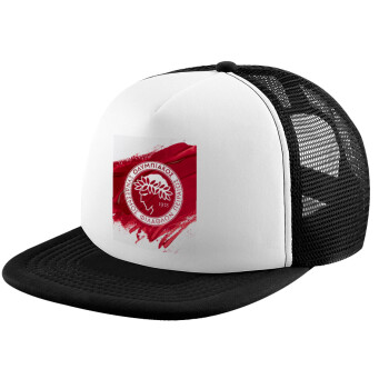 Olympiacos F.C., Καπέλο Soft Trucker με Δίχτυ Black/White 