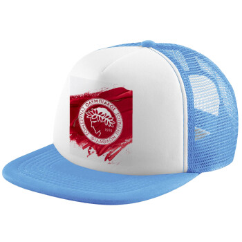 Olympiacos F.C., Καπέλο Soft Trucker με Δίχτυ Γαλάζιο/Λευκό