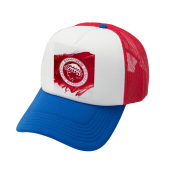 Olympiacos F.C., Καπέλο Soft Trucker με Δίχτυ Red/Blue/White 