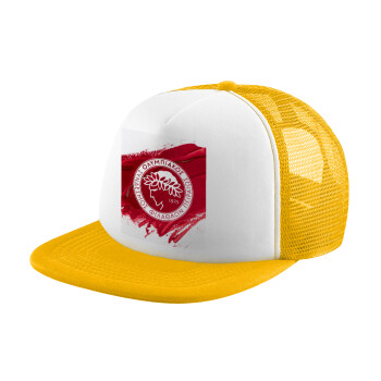 Olympiacos F.C., Καπέλο Ενηλίκων Soft Trucker με Δίχτυ Κίτρινο/White (POLYESTER, ΕΝΗΛΙΚΩΝ, UNISEX, ONE SIZE)