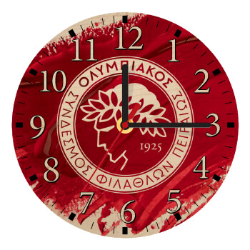 Olympiacos F.C., Ρολόι τοίχου ξύλινο plywood (20cm)