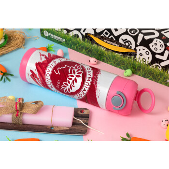 Olympiacos F.C., Πασχαλινή Λαμπάδα με Παιδικό παγούρι θερμό, ανοξείδωτο, με καλαμάκι ασφαλείας, ΡΟΖ (500ml)