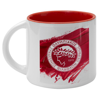 Olympiacos F.C., Κούπα κεραμική 400ml Λευκή/Κόκκινη