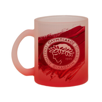 Olympiacos F.C., Κούπα γυάλινη δίχρωμη με βάση το κόκκινο ματ, 330ml