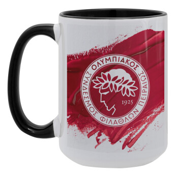 Olympiacos F.C., Κούπα Mega 15oz, κεραμική Μαύρη, 450ml