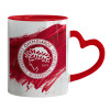 Mug heart red handle, ceramic, 330ml