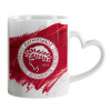 Mug heart handle, ceramic, 330ml