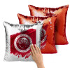 Μαξιλάρι καναπέ Μαγικό Κόκκινο με πούλιες 40x40cm περιέχεται το γέμισμα