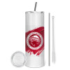 Tumbler stainless steel 600ml, with metal straw & cleaning brush
