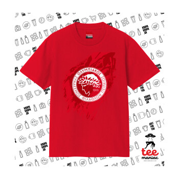 Olympiacos F.C., Κλασικό T-Shirt, διπλής ραφής, χωρίς πλευρικές ραφές ΚΟΚΚΙΝΟ από 100% βαμβάκι. Vegan & OEKO-TEX πιστοποιημένο.