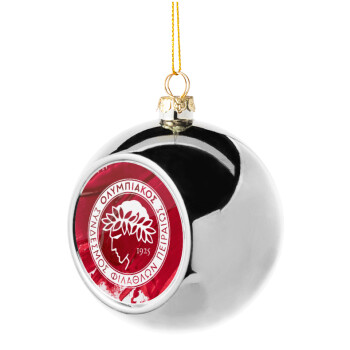 Olympiacos F.C., Χριστουγεννιάτικη μπάλα δένδρου Ασημένια 8cm