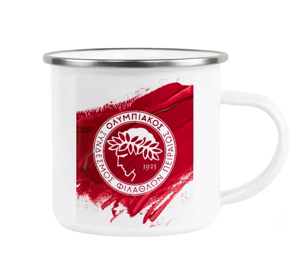 Olympiacos F.C. — Metallic enamel cup white 360ml