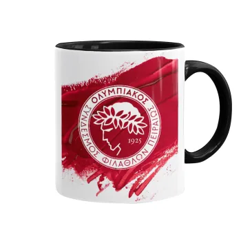 Olympiacos F.C., Mug colored black, ceramic, 330ml