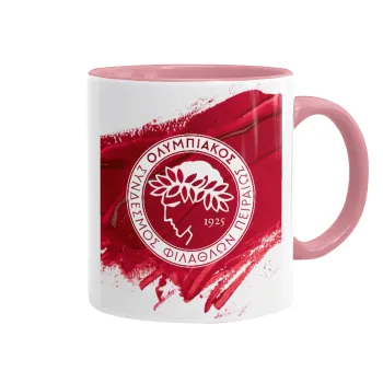 Olympiacos F.C., Κούπα χρωματιστή ροζ, κεραμική, 330ml