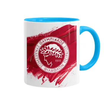 Olympiacos F.C., Κούπα χρωματιστή γαλάζια, κεραμική, 330ml