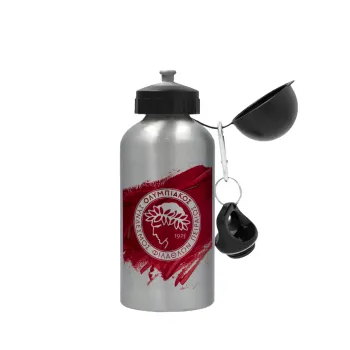 Olympiacos F.C., Metallic water jug, Silver, aluminum 500ml